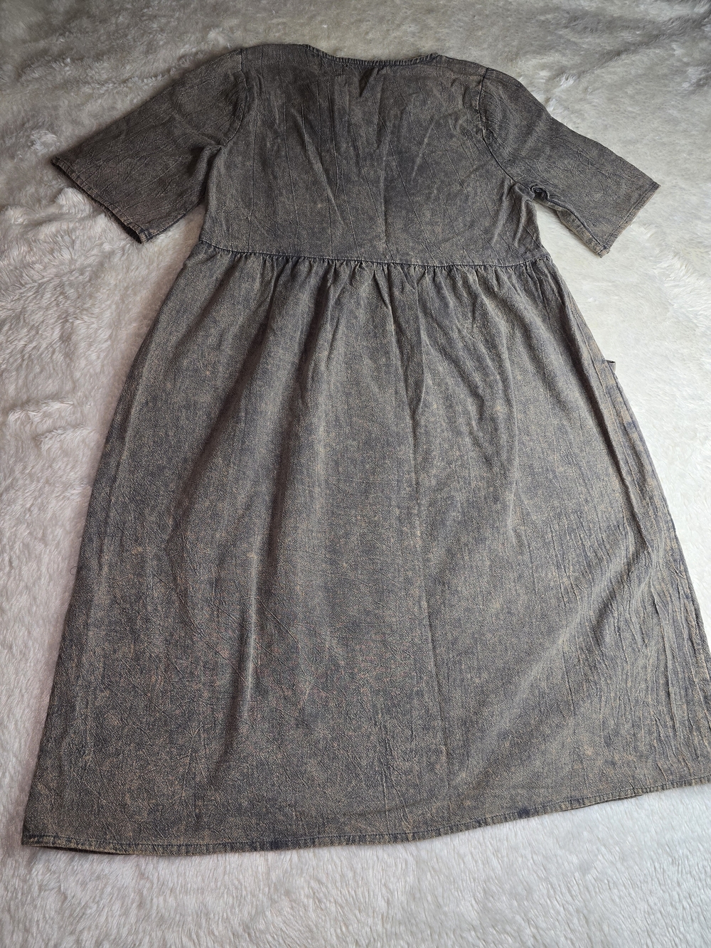 Polagram Taupe Short-Sleeve Corduroy Pocket Dress - Picture 7 of 9